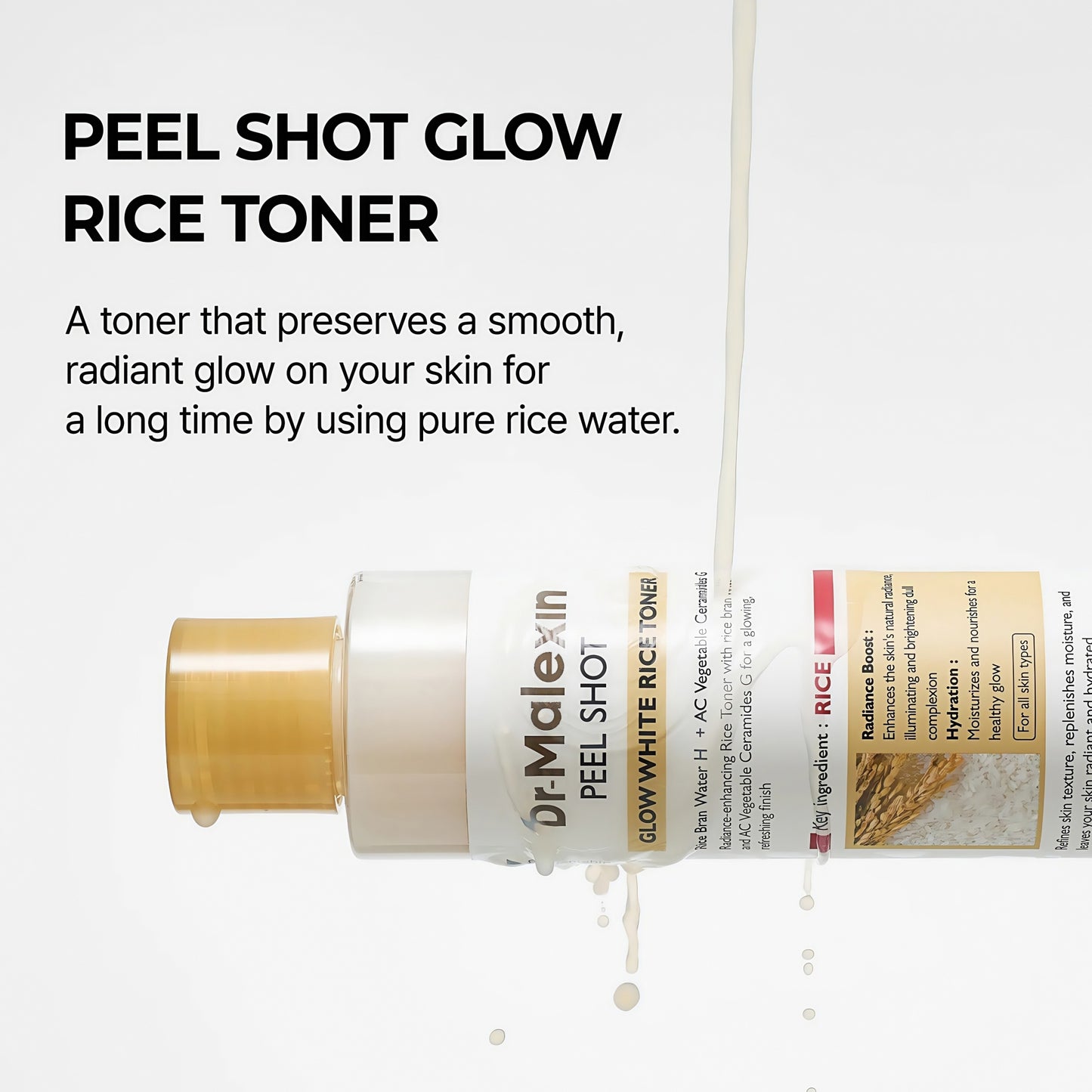 Dr-MalexIn Peel Shot Glow Rice Ampoule Set (White+Black+Toner)